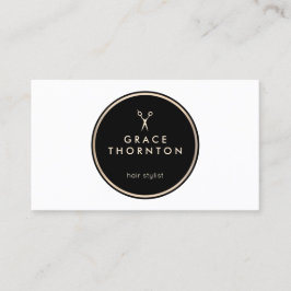 Moderner Friseur Schwarz-Weiß-Salon Visitenkarte