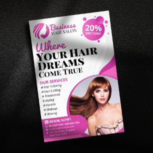 Moderner Friseur Stylist Makeup Artist Service Sal Flyer