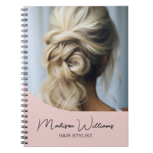 Moderner Friseur Stylist Salon Custom Foto Script Notizblock