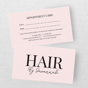 Moderner Friseur-Termin Pink Blush  Visitenkarte