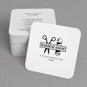 Moderner Friseursalon Logo Name beruflicher Salon Quadratische Visitenkarte