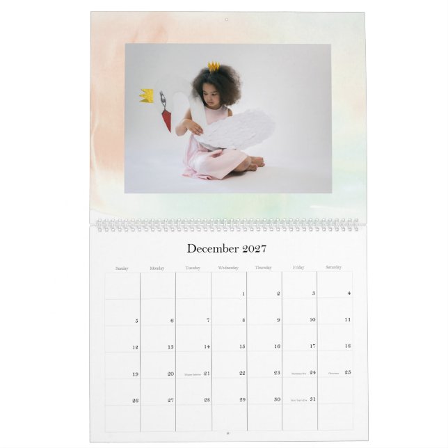 Moderner froher Weihnachten Poinsettia Urlaub Kalender (Dez 2027)