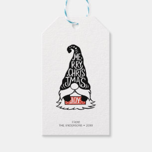 Moderner froher Weihnachts-Gnome-Urlaub Geschenkanhänger