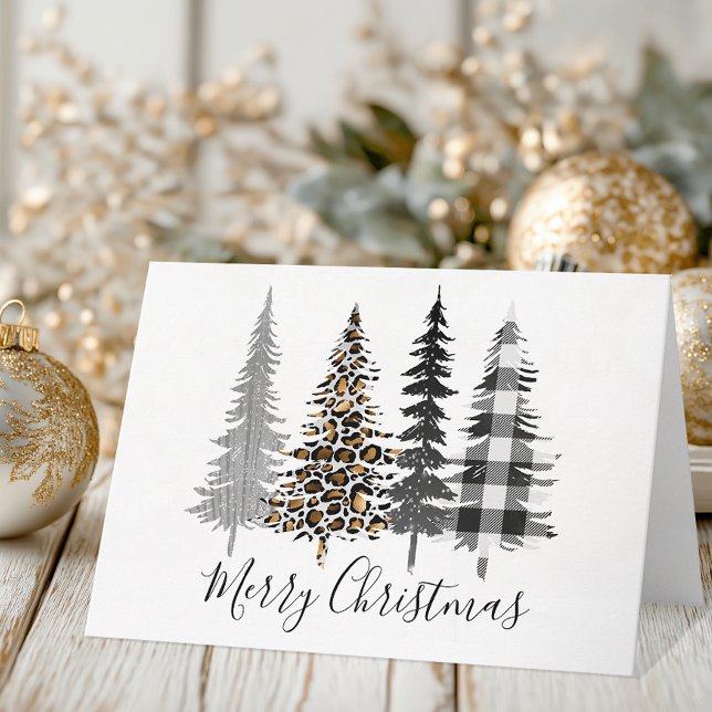 Moderner froher Weihnachtsurlaub Feiertagskarte (Chic Christmas Tree Card)