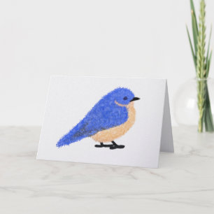 Moderner, fröhlicher Blauvogel Feiertagskarte