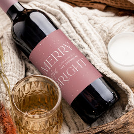 Moderner, fröhlicher und heller Dusty Rose Urlaub Weinetikett