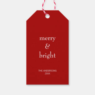 Moderner, fröhlicher und heller Weihnachtsurlaub Geschenkanhänger