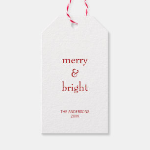 Moderner, fröhlicher und heller Weihnachtsurlaub Geschenkanhänger