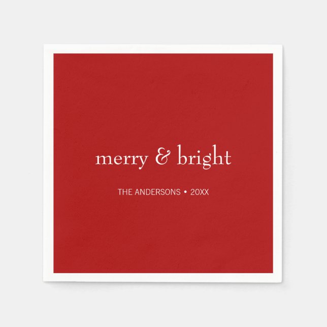 Moderner, fröhlicher und heller Weihnachtsurlaub Serviette (Vorderseite)