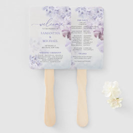 Moderner Frühling lila Blumenkohl Hochzeitsfan Fächer