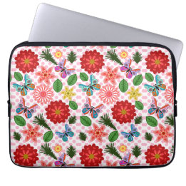 Moderner Frühlingsgarten Schmetterling Floral  Laptopschutzhülle