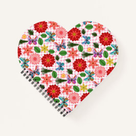 Moderner Frühlingsgarten Schmetterling Floral  Notizbuch