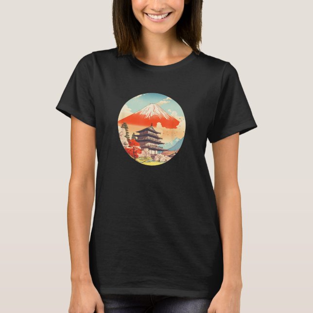 Moderner Fuji San Fujiyama Mt Fuji T-Shirt (Vorderseite)