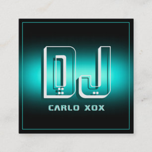 Moderner futuristischer abstrakt DJ  Quadratische Visitenkarte