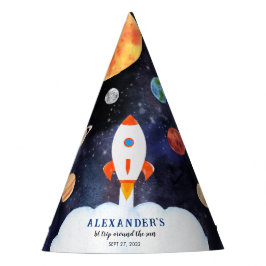 Moderner Galaxy Planets Space Rocket Kindergeburts Partyhütchen