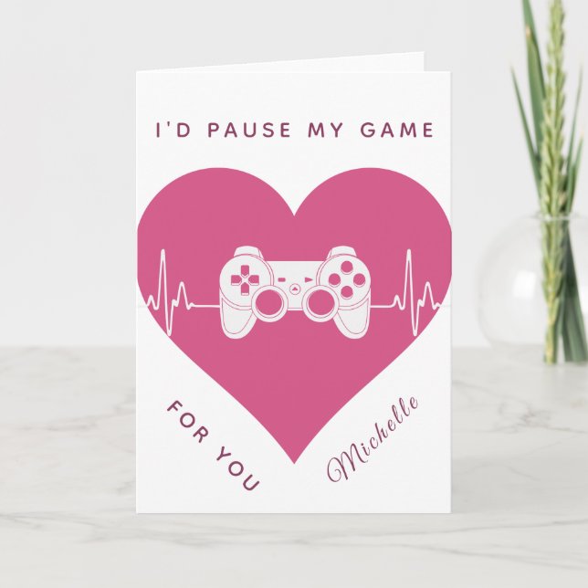 Moderner Gaming-Controller - Valentinstag Karte (Vorderseite)