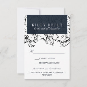 Moderner Garten   Blau  UAWG für Hochzeitessen RSVP Karte
