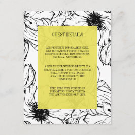 Moderner Garten | Gelbe Hochzeitsgäste Details Begleitkarte