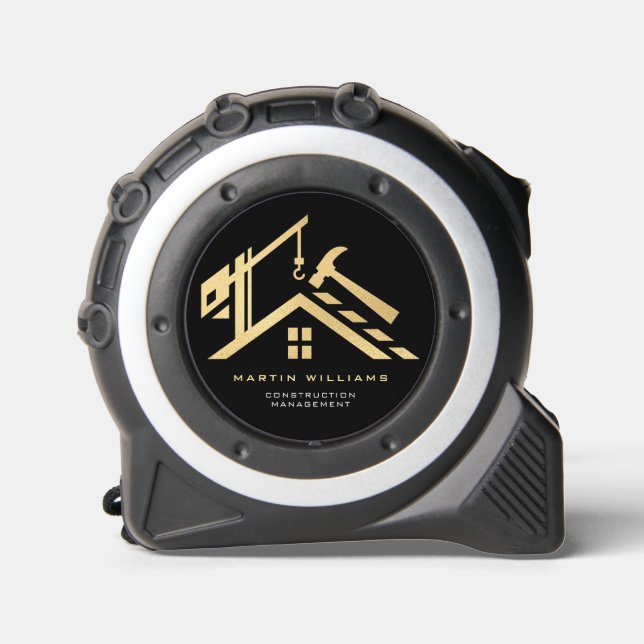 Moderner Gebäude- und Schwarzbauservice Maßband (Vorderseite)