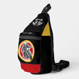 Moderner geborener Reiten mit schwarzem Senf Crossbody Bag