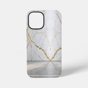 Moderner gebrochener Goldweißer Marmor-Stylist iPhone 12 Mini Hülle
