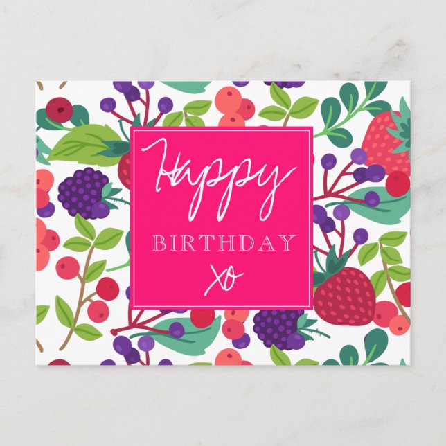 Moderner Geburtstag Postkarte (Vorderseite)