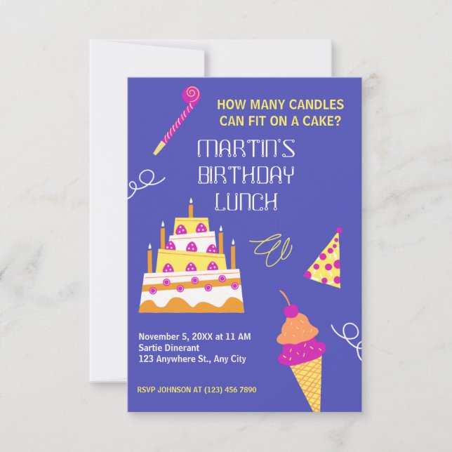 Moderner Geburtstagskuchen Einladung (Vorderseite)