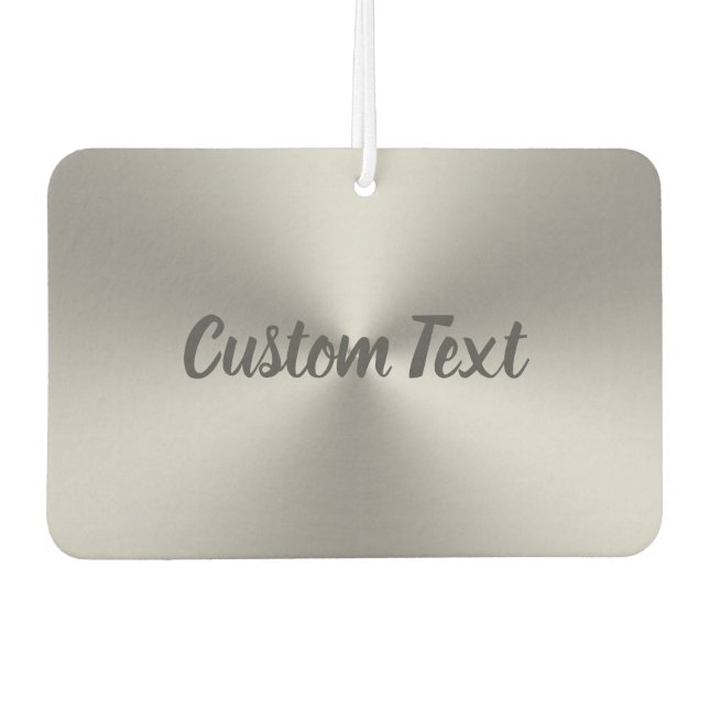 Moderner, gegossener Metal-Look Grau-Script-Text Autolufterfrischer (Vorderseite)