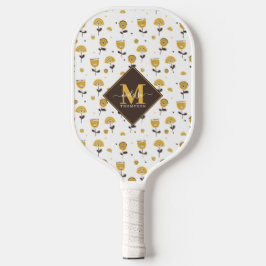 Moderner Gelbblütenblume Individuelle Name Mitte d Pickleball Schläger