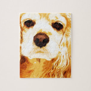 moderner gelber Amerikaner cocker spaniel Puzzle