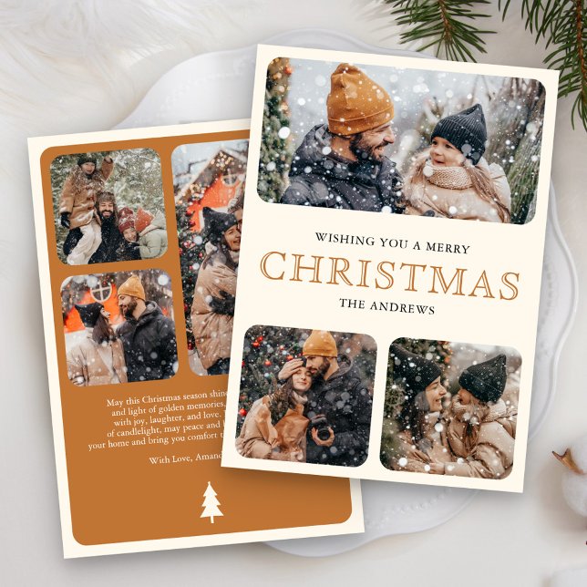 Moderner Gelber Minimal 6 Fotocollage Weihnachten (Von Creator hochgeladen)