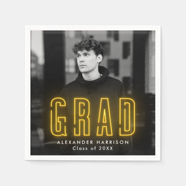 Moderner Gelber Nebel-Foto-Abschluss Serviette (Vorderseite)