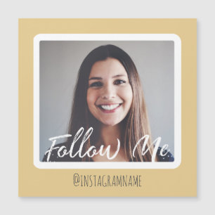 Moderner gelber Sozialmedium-Follow-meFoto-Magnet Magnetkarte