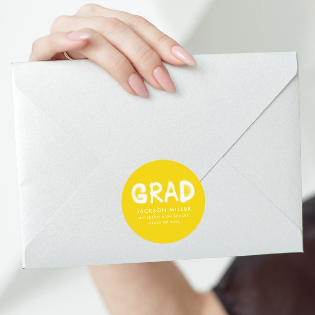 Moderner gelber Spray-Paint-Abschluss Runder Aufkleber (Von Creator hochgeladen)