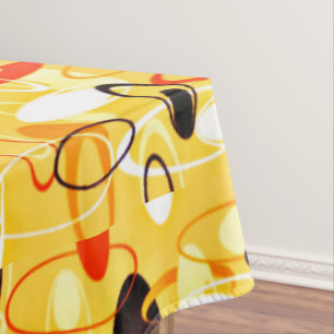 Moderner, gelber und schwarzer abstrakter Stil Tischdecke