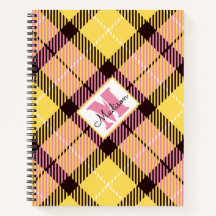 Moderner Gelbpink Kariert Tartan Personalisierter 