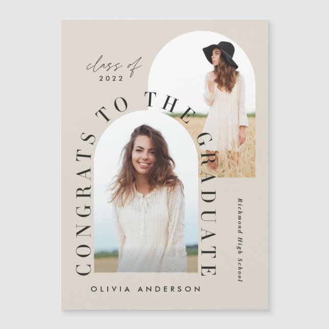 Moderner geometrischer Abschluss mit mehreren Foto Magnetkarte (Vorderseite)