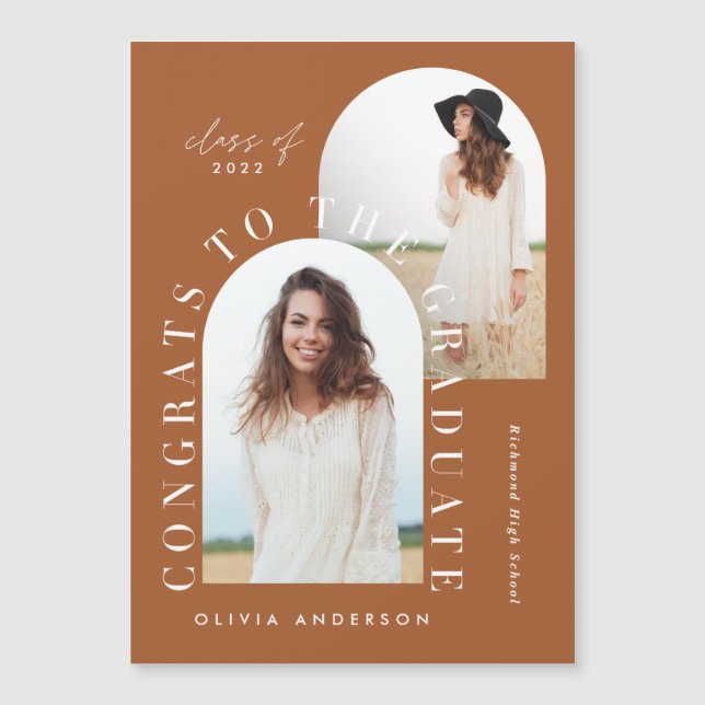 Moderner geometrischer Abschluss mit mehreren Foto Magnetkarte (Vorderseite)