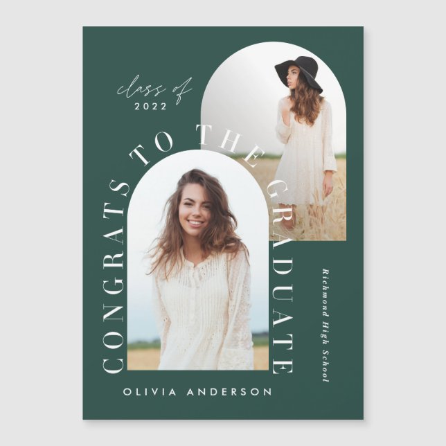 Moderner geometrischer Abschluss mit mehreren Foto Magnetkarte (Vorderseite)