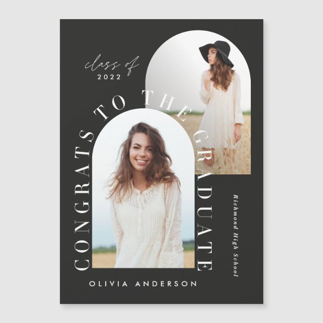 Moderner geometrischer Abschluss mit mehreren Foto Magnetkarte (Vorderseite)