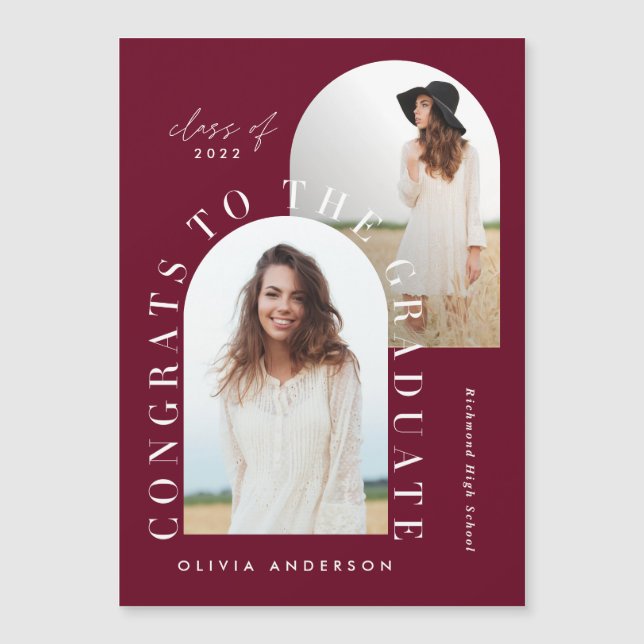 Moderner geometrischer Abschluss mit mehreren Foto Magnetkarte (Vorderseite)