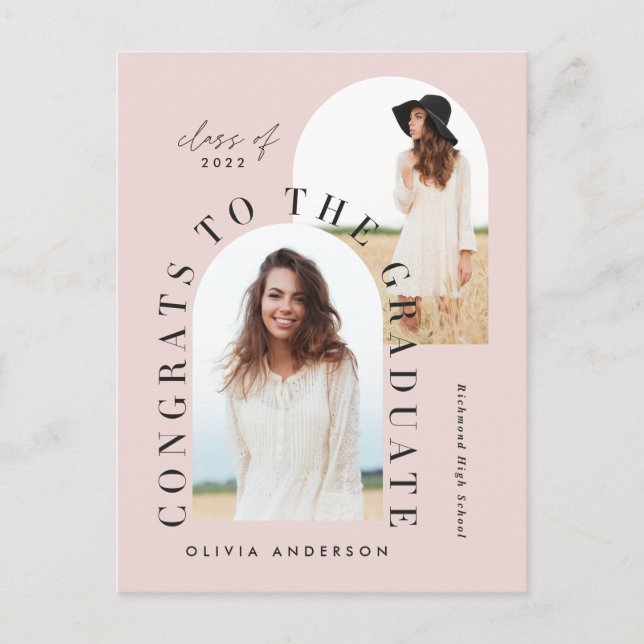 Moderner geometrischer Abschluss mit mehreren Foto Postkarte (Vorderseite)