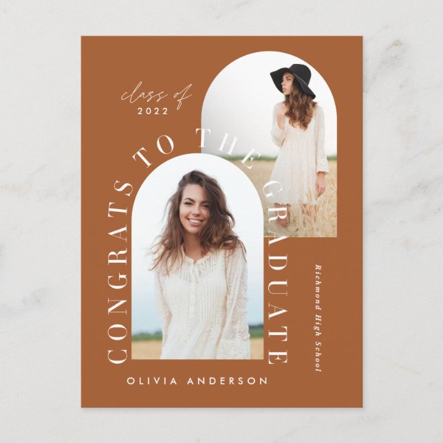 Moderner geometrischer Abschluss mit mehreren Foto Postkarte (Vorderseite)