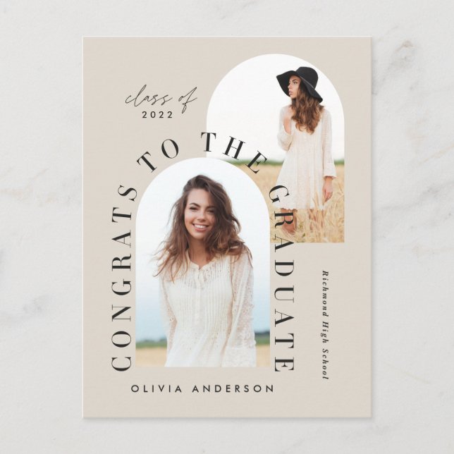 Moderner geometrischer Abschluss mit mehreren Foto Postkarte (Vorderseite)