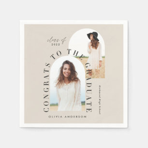 Moderner geometrischer Abschluss mit mehreren Foto Serviette