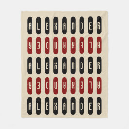 Moderner geometrischer Creme Schwarzer Individuell Fleecedecke