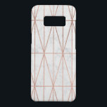 Moderner geometrischer Dreieck-Rosengoldweißmarmor Case-Mate Samsung Galaxy S8 Hülle<br><div class="desc">Ein modernes,  trendy und Dreieck-Imitat-Rosengold des Chic geometrisches mit Streifen und Formen auf weißem Marmor</div>