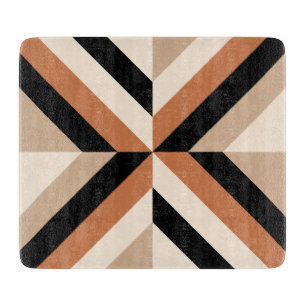 Moderner geometrischer Farbblock braun Schneidebrett