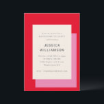 Moderner geometrischer, fett rosa roter Junggeseli Einladung<br><div class="desc">Moderne Geometrie fett Rosa Stilvoll roter Junggeselinnen-Abschied Einladung</div>