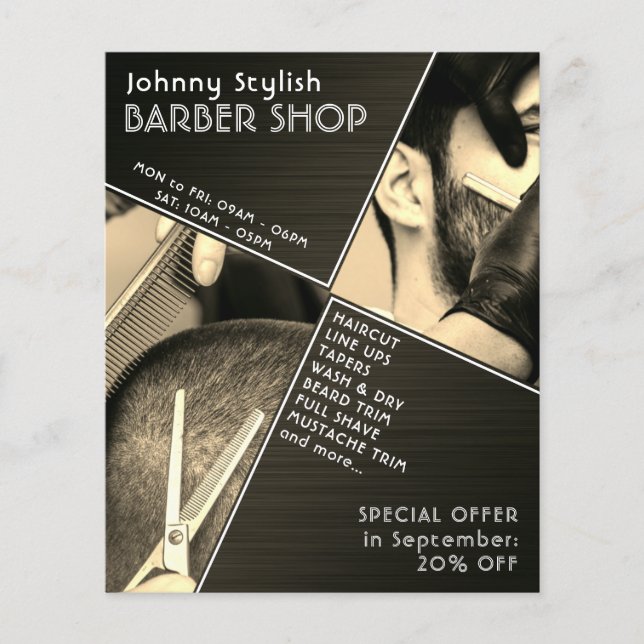 Moderner geometrischer Friseurlayer Flyer (Vorne)
